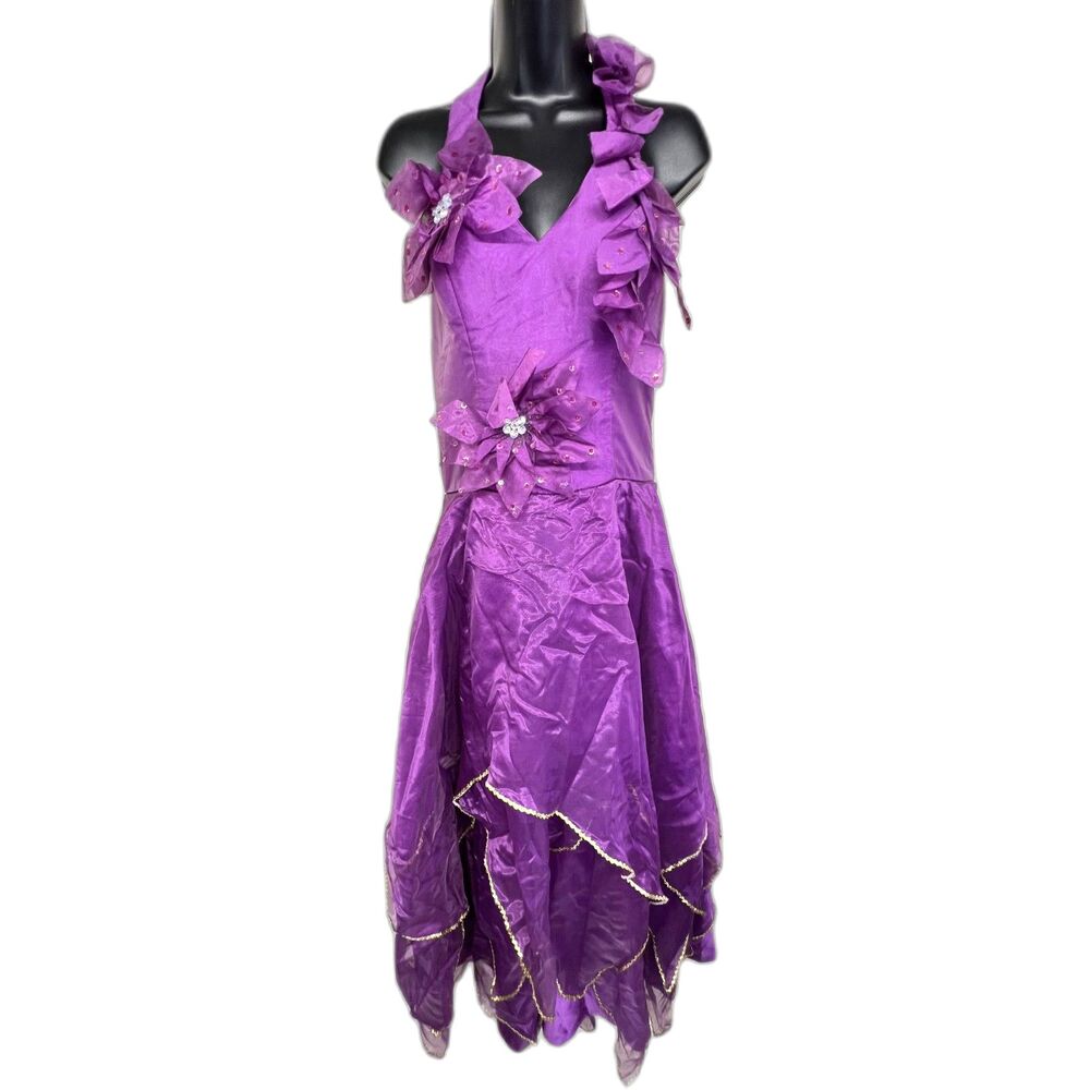 Handmade Purple Fairy Costume Dress Sequin Floral Halloween Masquerade Ren Faire